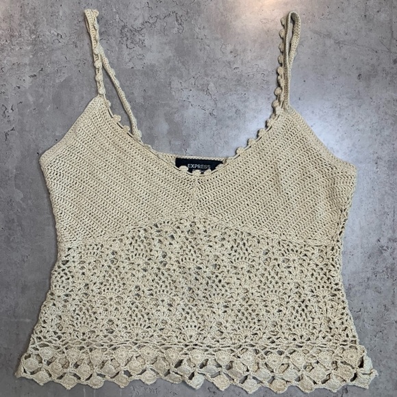 Express Handknit Crochet  Crop Top, Size M - Picture 1 of 7